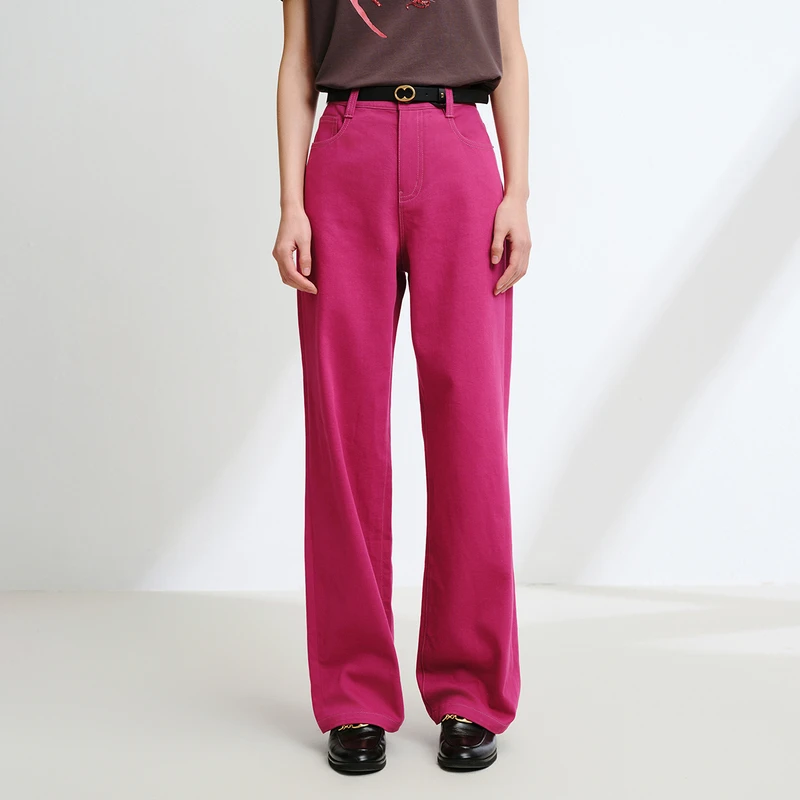 EP YAYING雅莹女装 天丝棉质感高腰直筒牛仔裤 2025新款J615A