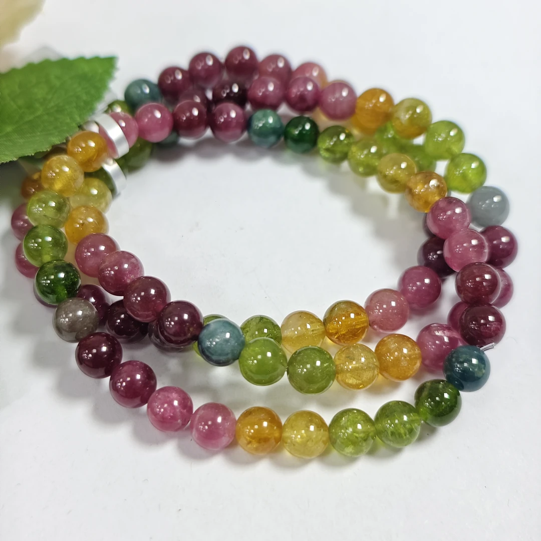 【书记甄选】天然碧玺单圈手链 多样性发一件 约6mm 6804GD