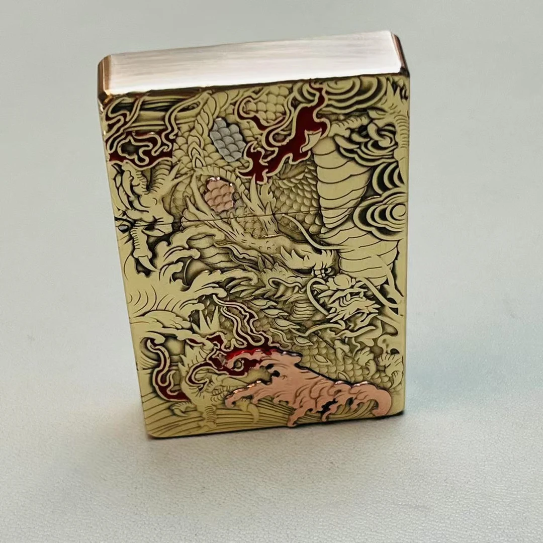 帕伽尼 黄铜 龙凤呈祥  紫铜镶嵌填砂 3500 打火机