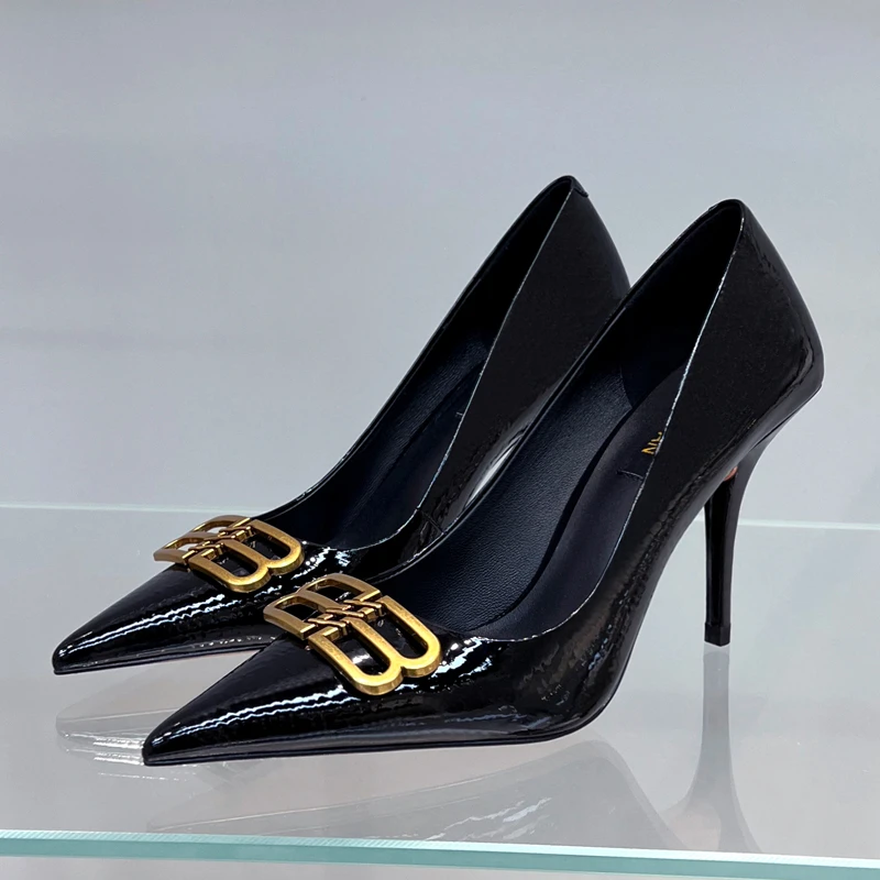 【现货】黑色高跟鞋2025春秋新款细跟高级感轻奢气质百搭单鞋女7538