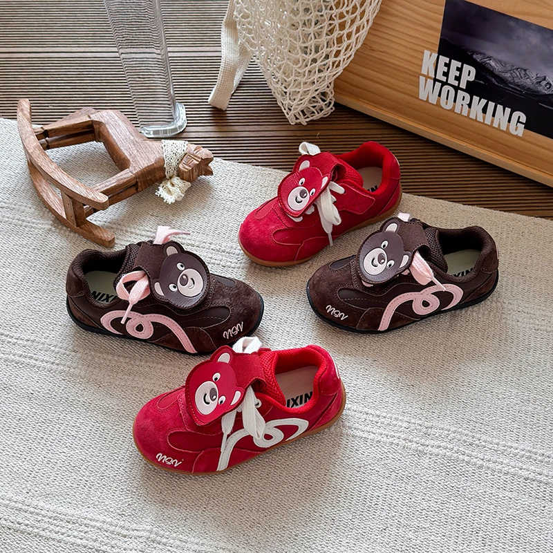 2025秋季新款儿童百搭时尚运动德训鞋男女童卡通软底阿甘鞋5822