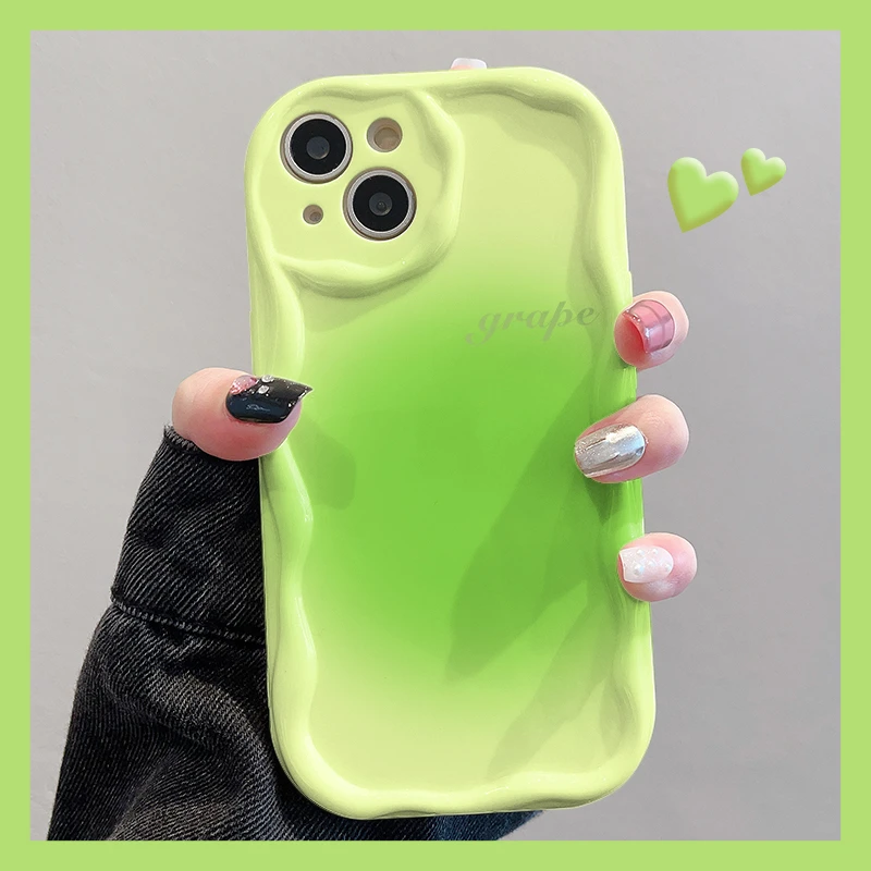 【可爱绿染】适用苹果16/华为/oppo/vivo/小米全包防摔奶油纹手机壳