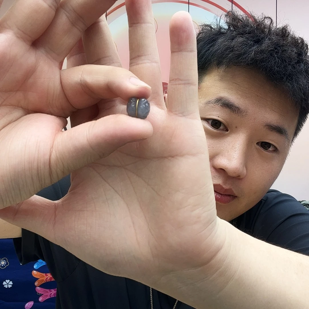 和田玉18K金镶嵌吊坠(不含链)