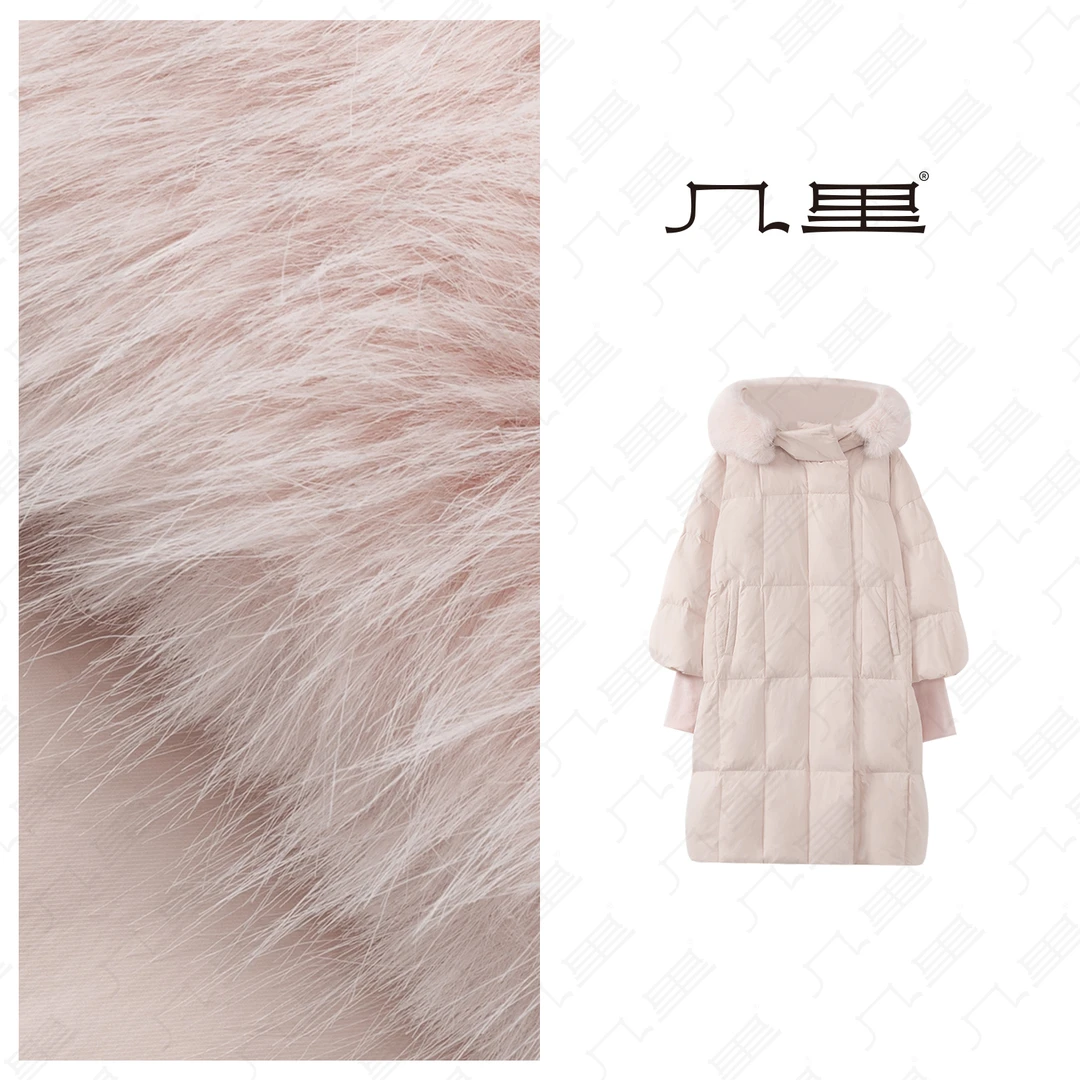 几里与麻【轻暖随行】连帽毛领长款羽绒服 衣长105 胸围134 1121685