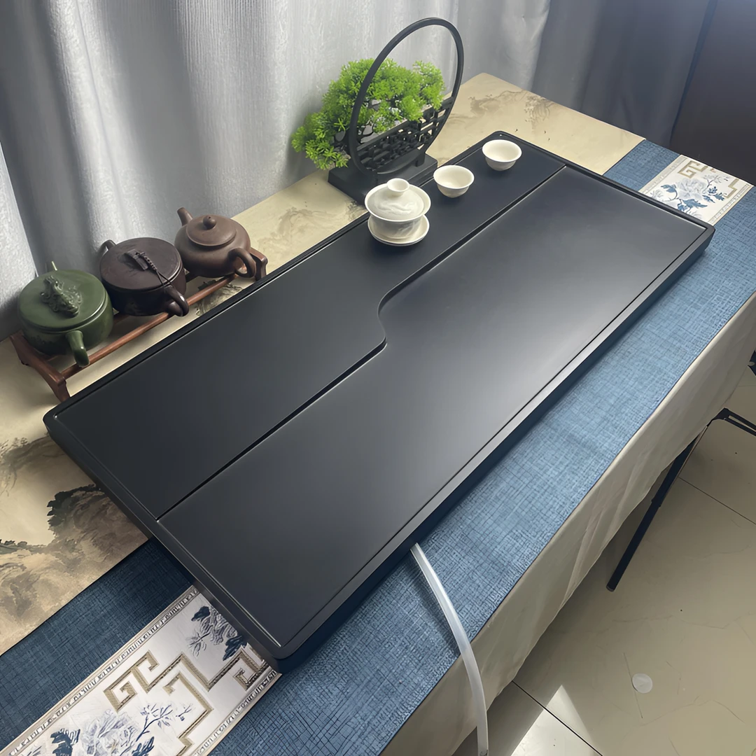 （活动款）乌金石原石干泡台排水黑色家用桌面石头茶盘托盘长方形