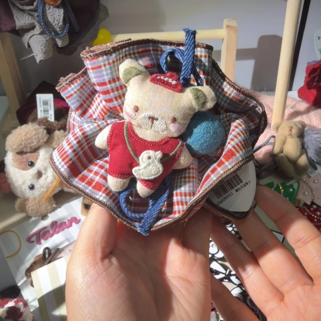 喜***j布艺非金属小熊格子发圈