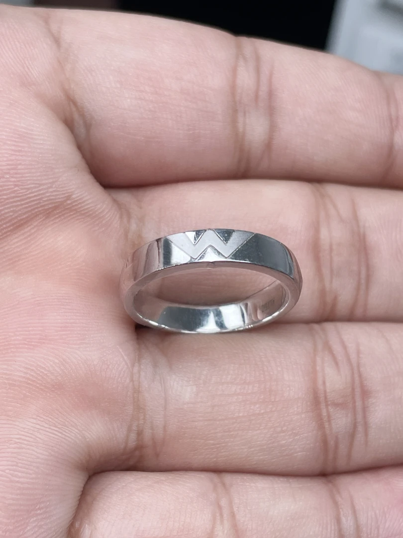 实验室培育钻石RZ素圈W男款18K金戒指宽臂-JJ004120