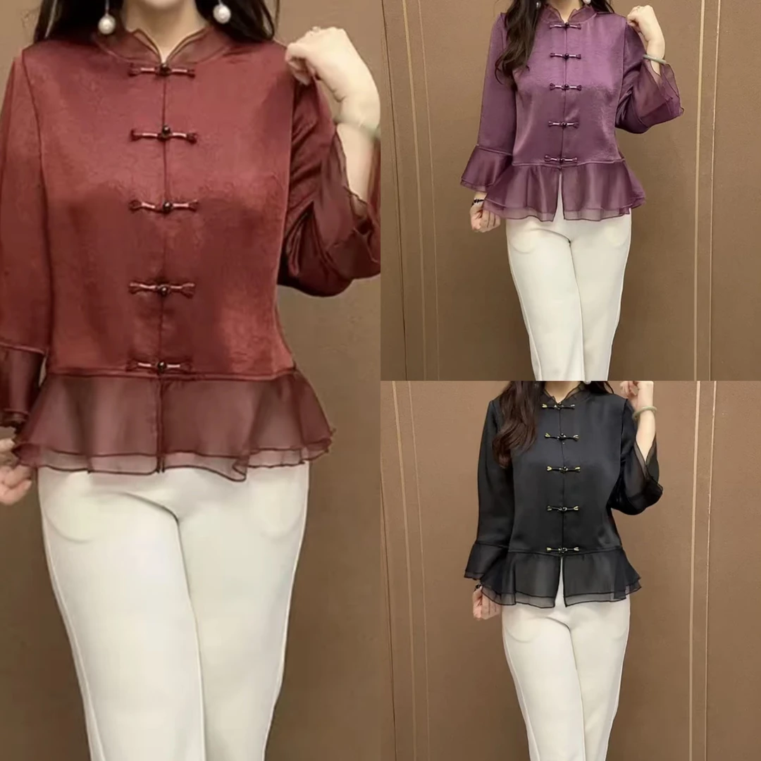 时尚新款拼接款妈妈开衫