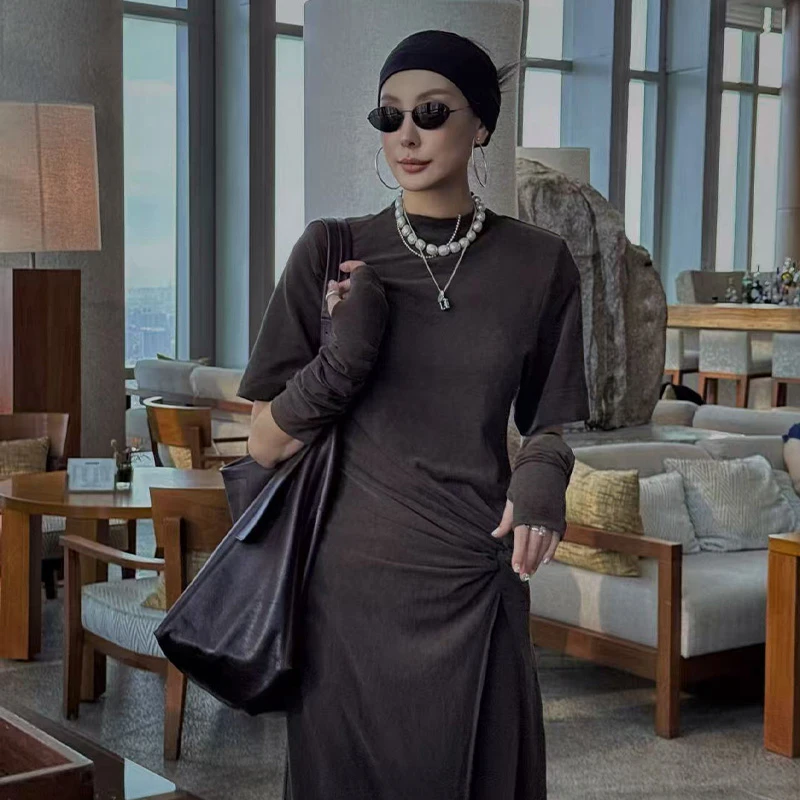 AMALIA SANDRA  'Dover Cliffs'-扭结高开衩连衣裙