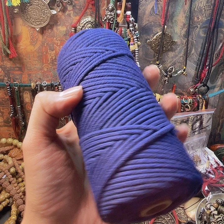 藏区阿佳手工藏青海蓝绳子一卷100米3mm尺寸