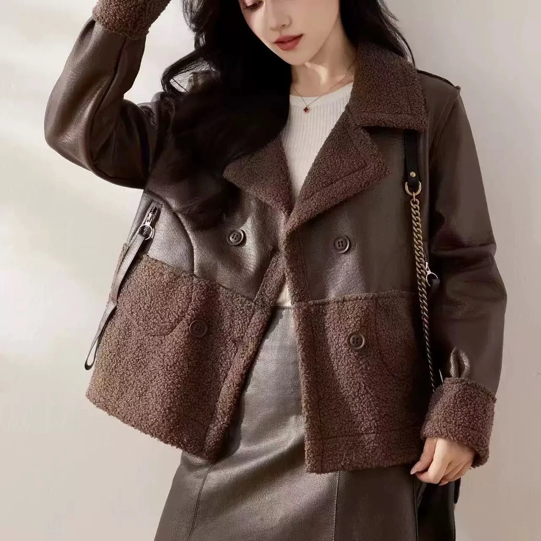 两面穿皮夹克外套女2025新款爆款早春秋高端欧货短款西装皮毛