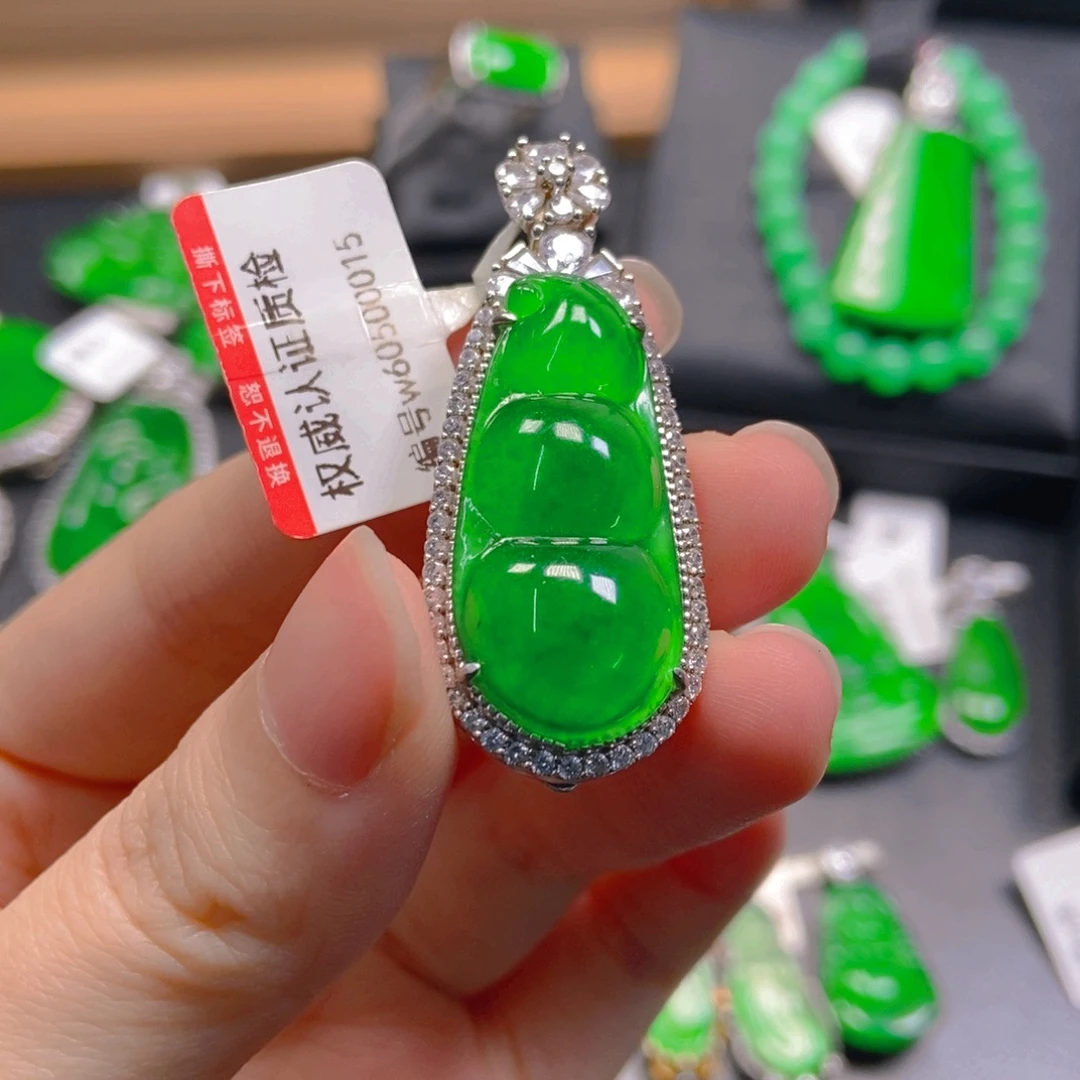 翡翠银S925镶嵌吊坠(不含链)