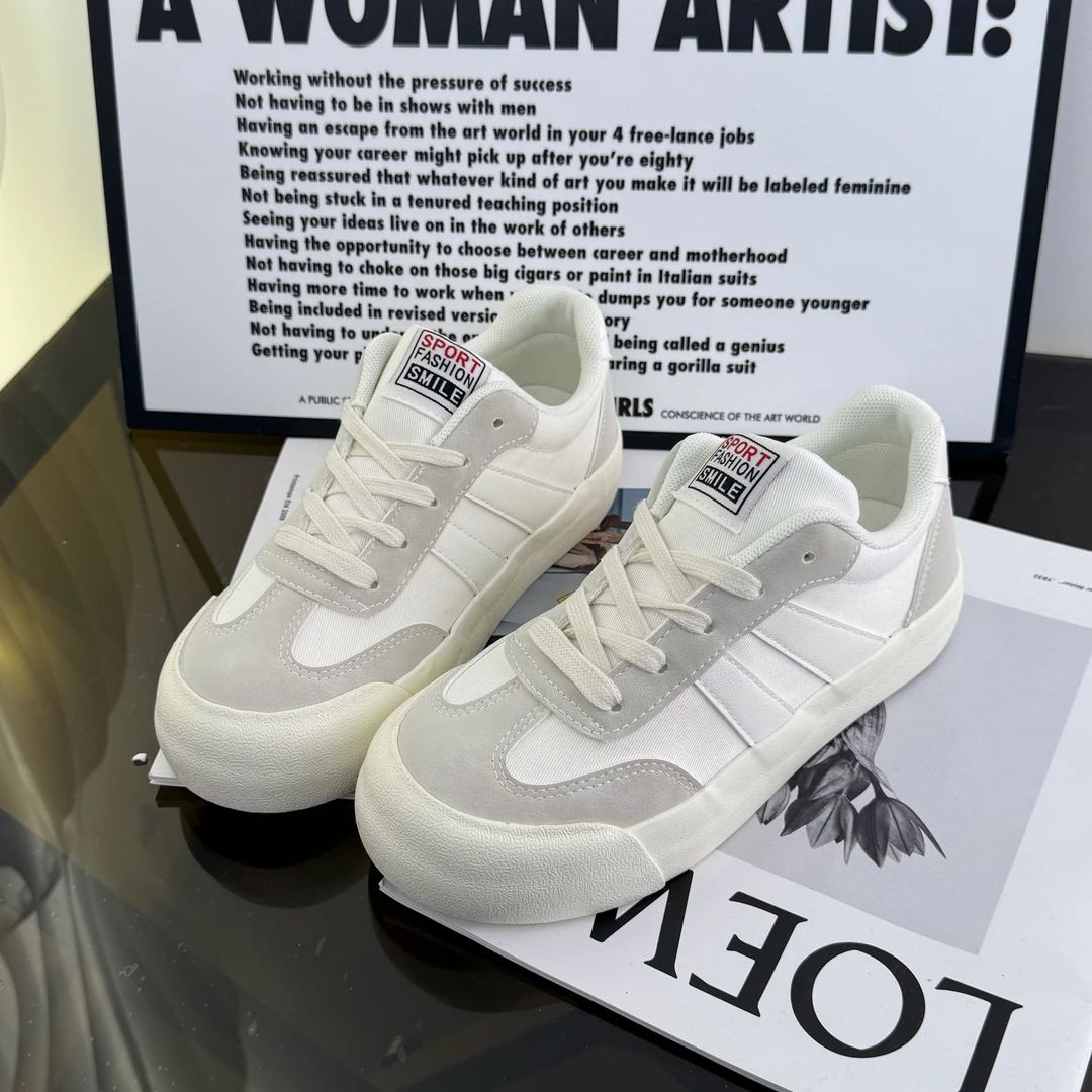 【小铭学长】白灰德训鞋春秋夏季学生运动休闲板鞋球鞋布鞋子036