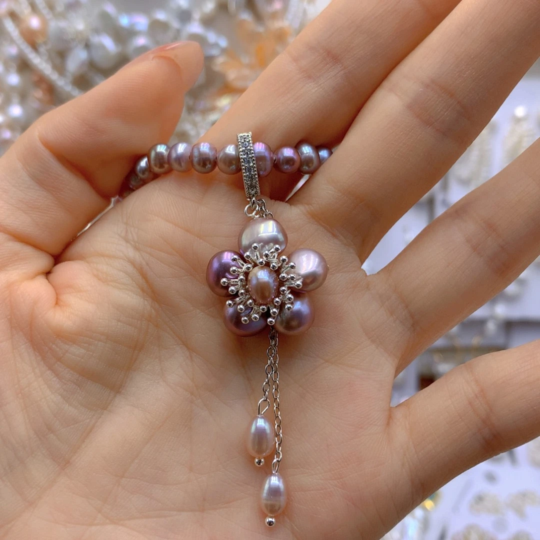 合金耳环淡水珍珠