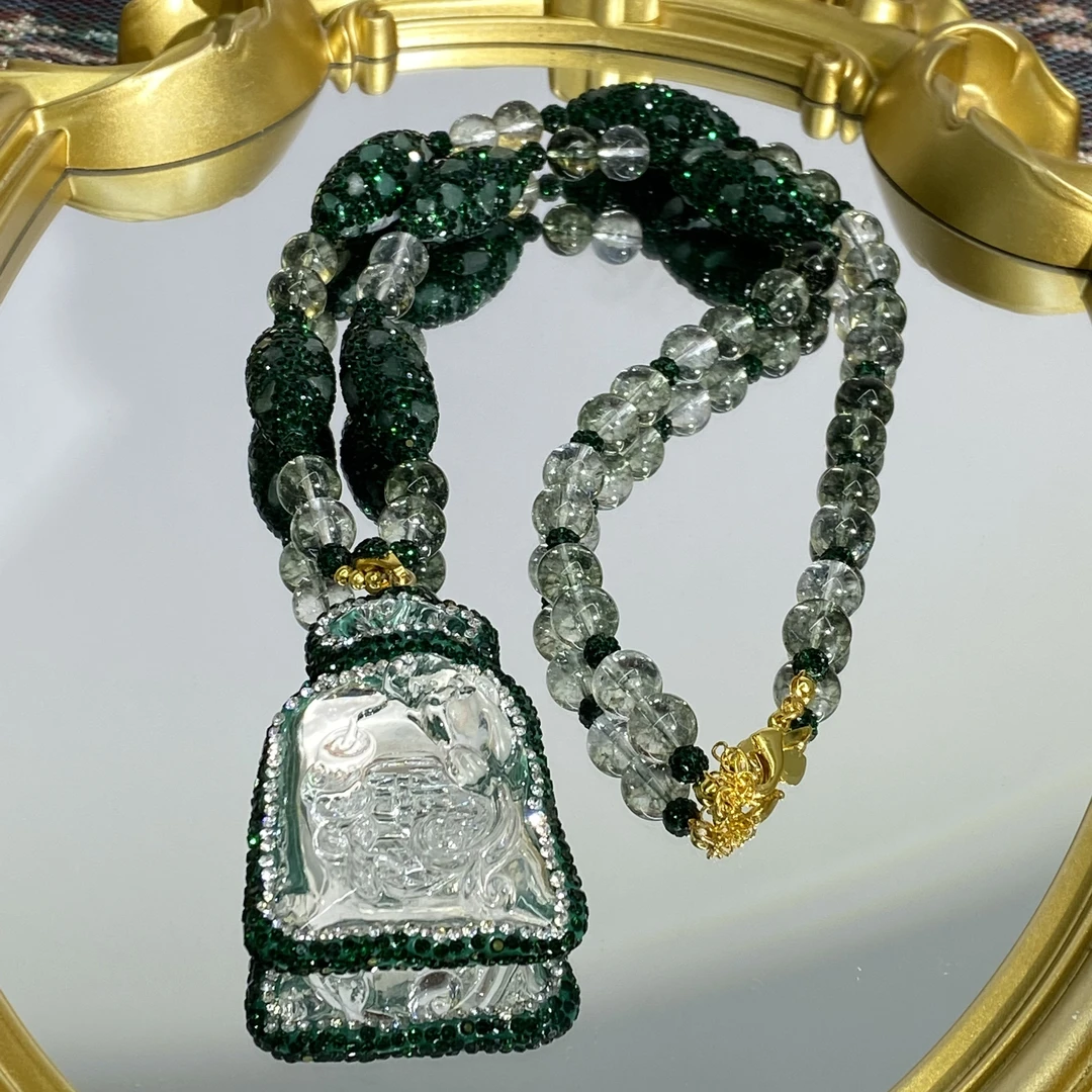 铜合金合成锆石项链 TTSD 白色福袋时尚潮流百搭款毛衣链 545