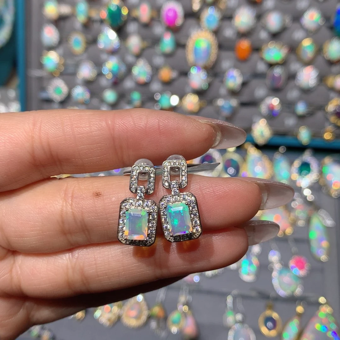 欧泊欧泊耳饰银S925镶嵌