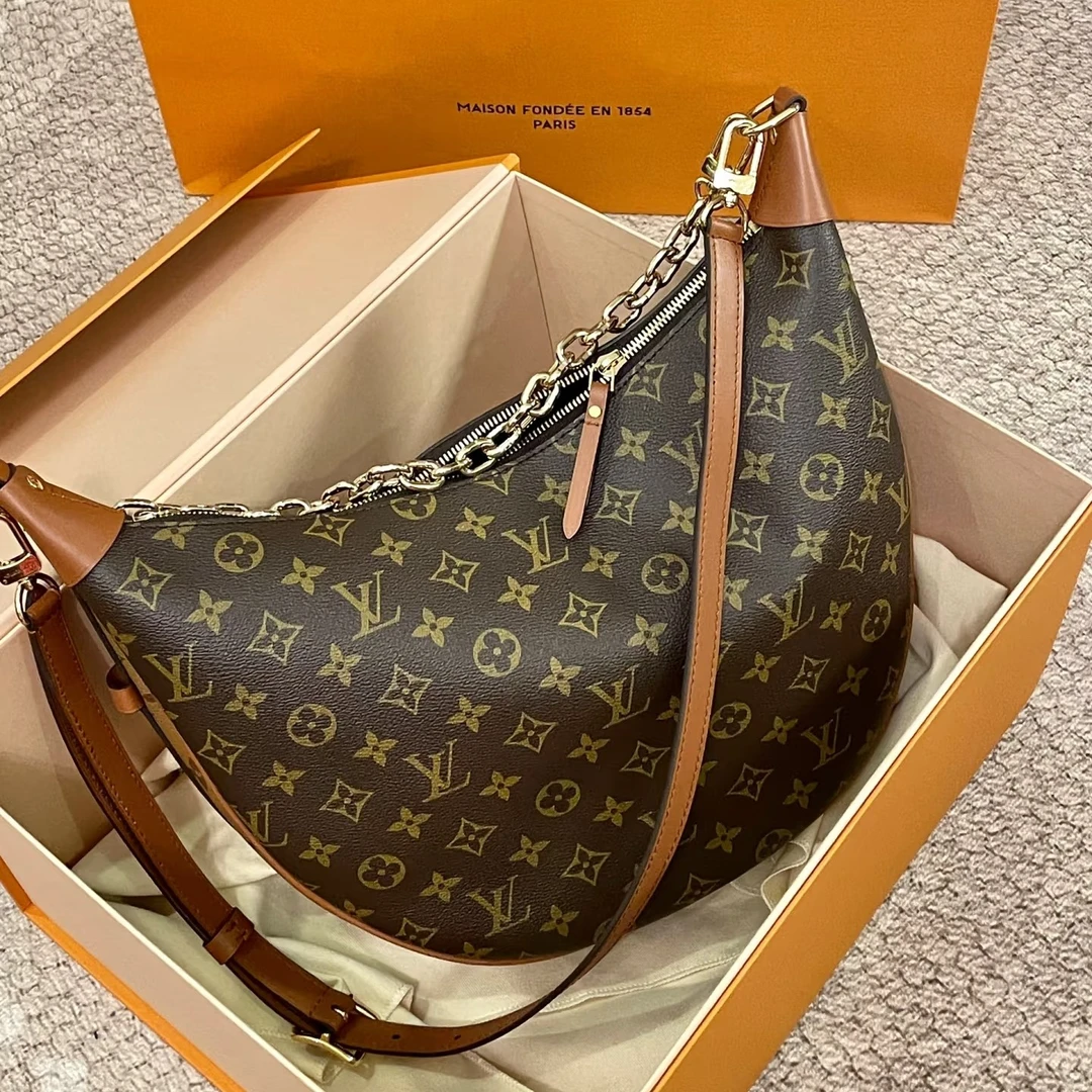 99新 LouisVuitton/路易威登 LV老花大月亮腋下包 25030148-02