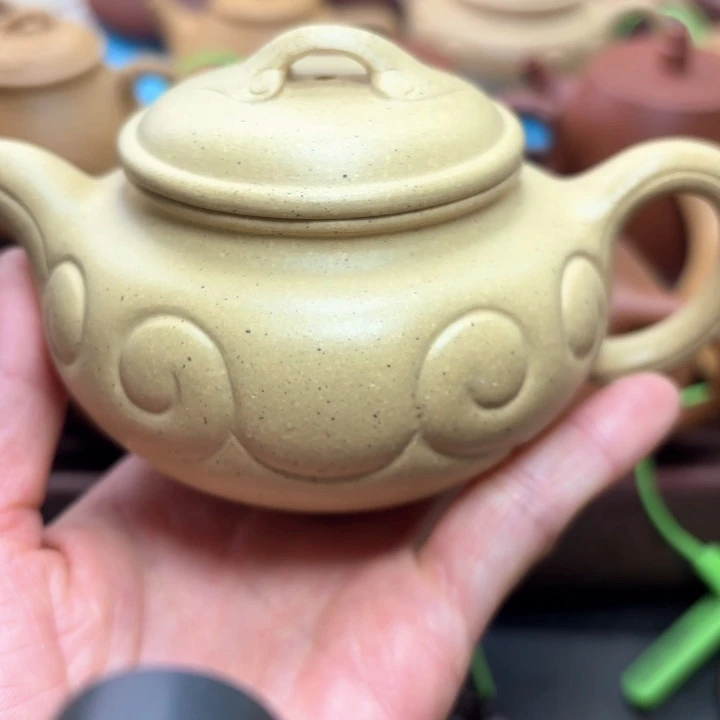 紫砂茶壶实**是本绿夹子绿仿古如意容量 210