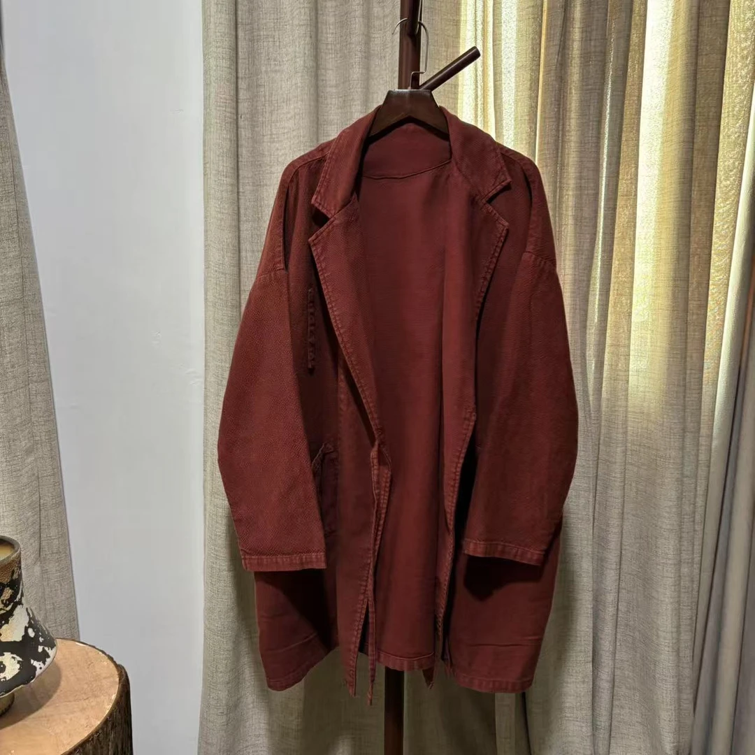 【大梅子推荐】设计款亚麻翻领外套H8170