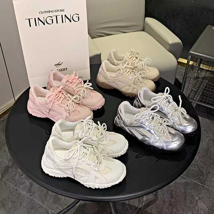 艾微妮-夏季女士珍珠系带 德训板鞋