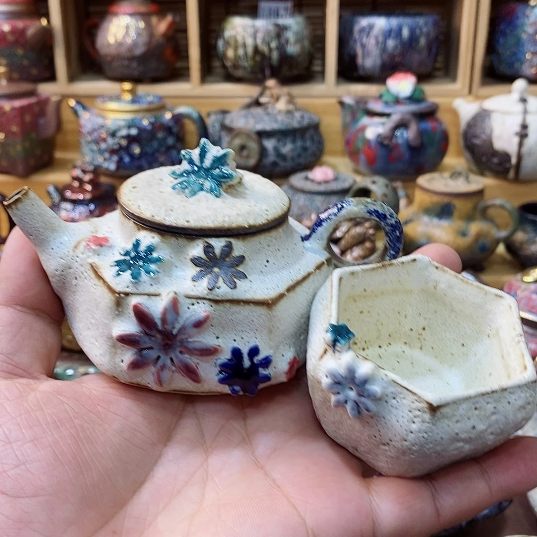 粗陶志野柴烧茶器