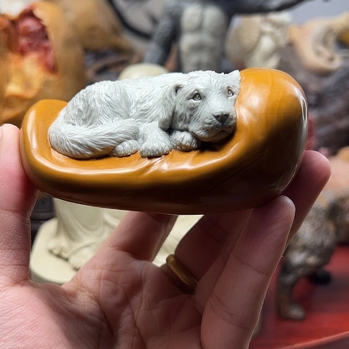 东北石松花石摆件