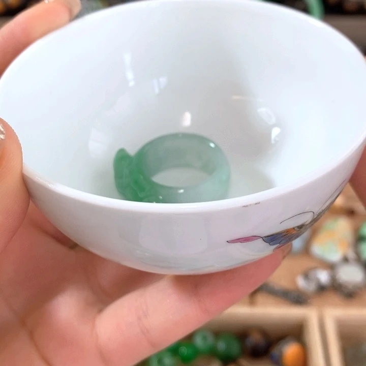 美***莲杯瓷器杯子漂亮漂亮