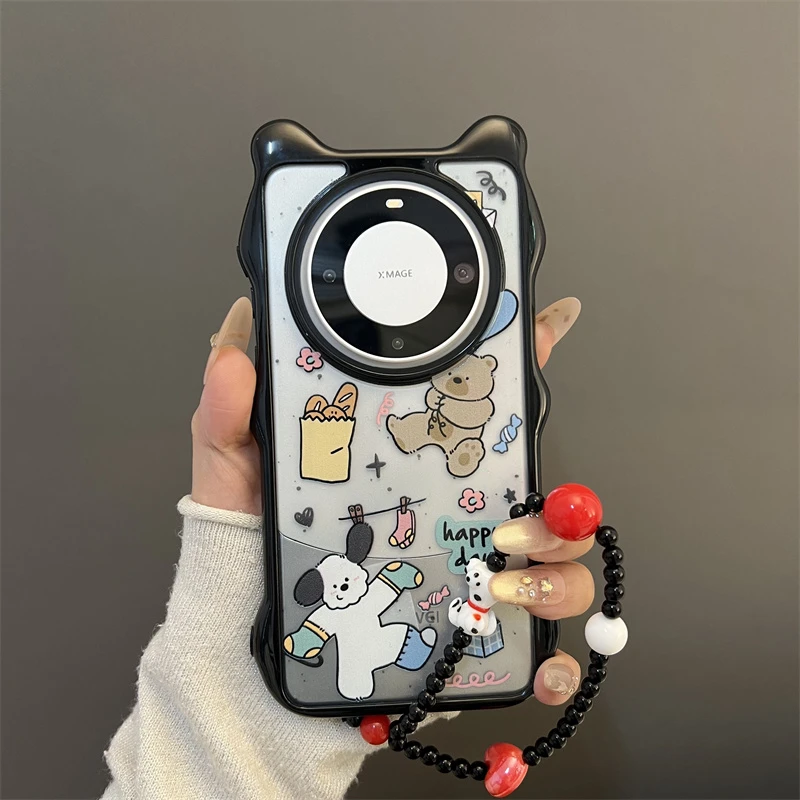 狗狗小熊适用华为mate70/60pro+手机壳pura70pro+透明mate50链条