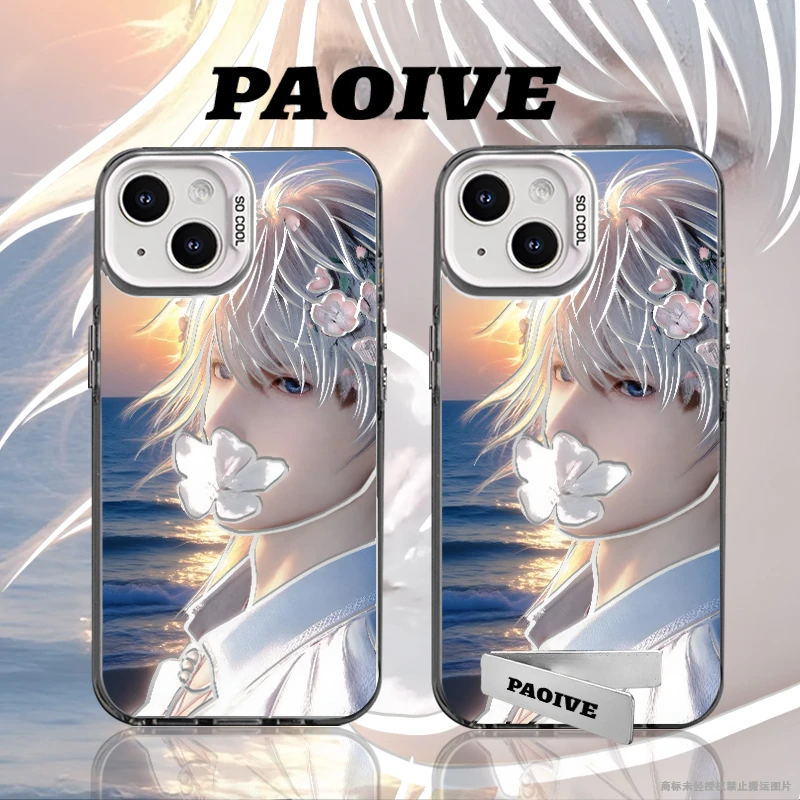 沈星回创意适用苹果华为vivoiPhone小米三星防摔彩银手机壳