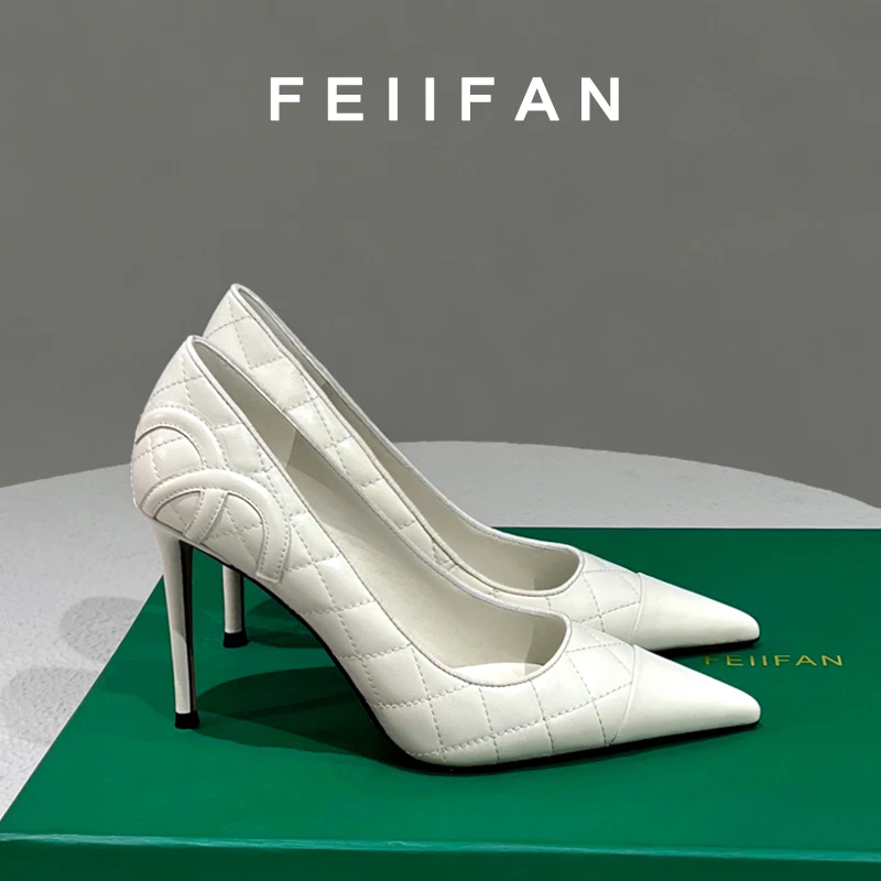 【现货】白色高跟鞋2025春秋季新款细跟轻奢气质百搭尖头单鞋女3823