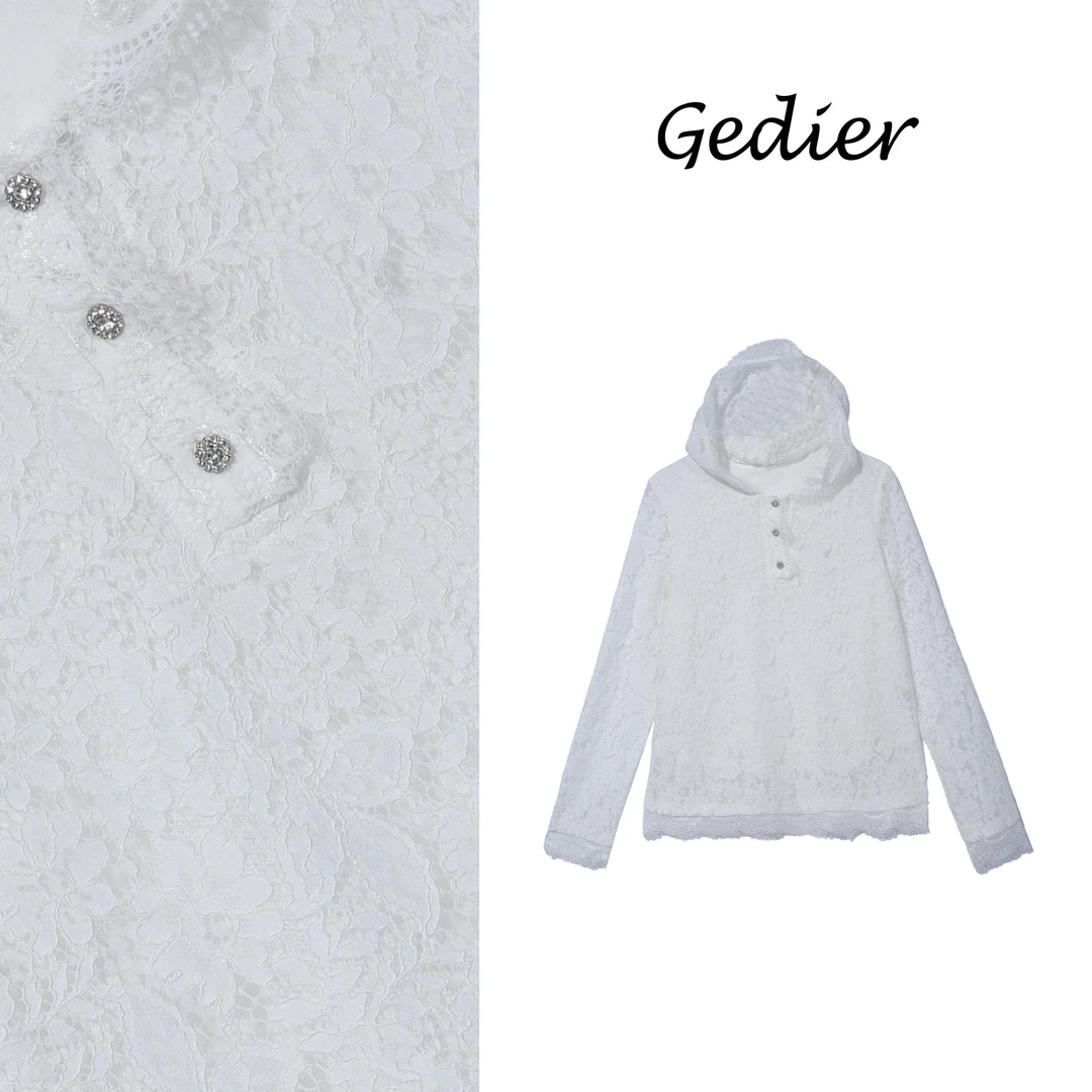 【歌蒂尔】2025春款欧若风蕾丝连帽长袖卫衣 VG510226Y