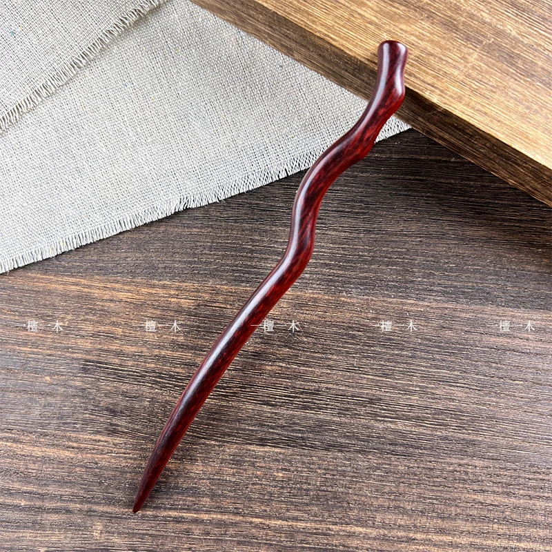 天枝丨紫檀木发簪优雅盘发高级感新中式簪子女古风简约日常木簪