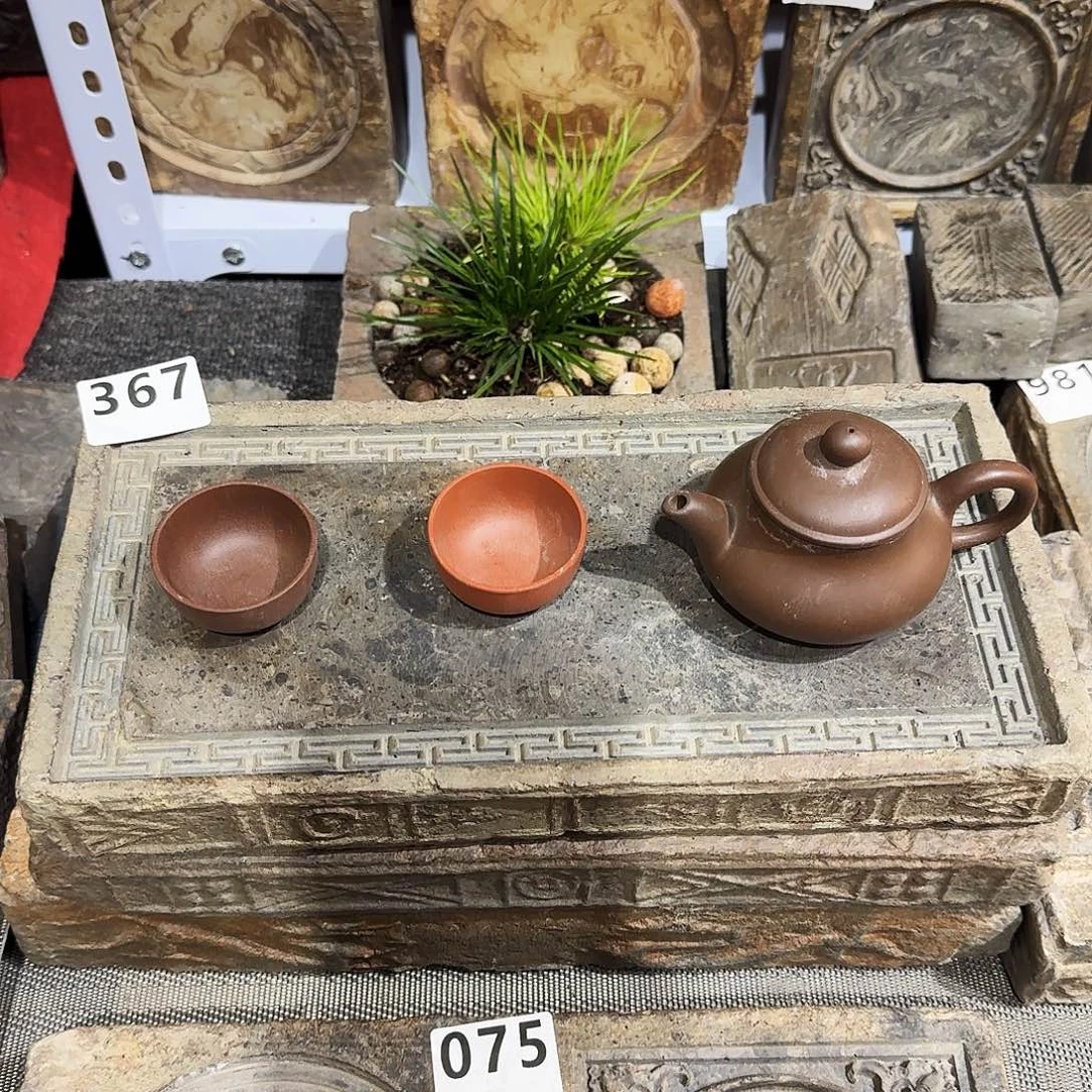 老砖茶台，砚台，画像砖