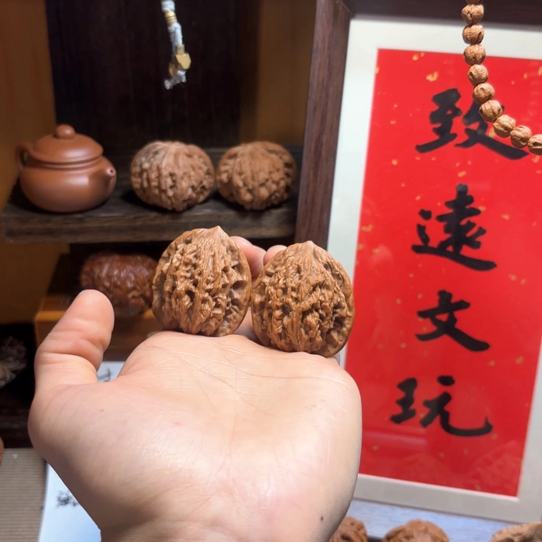 无***人把件文玩核桃麦穗虎头核桃