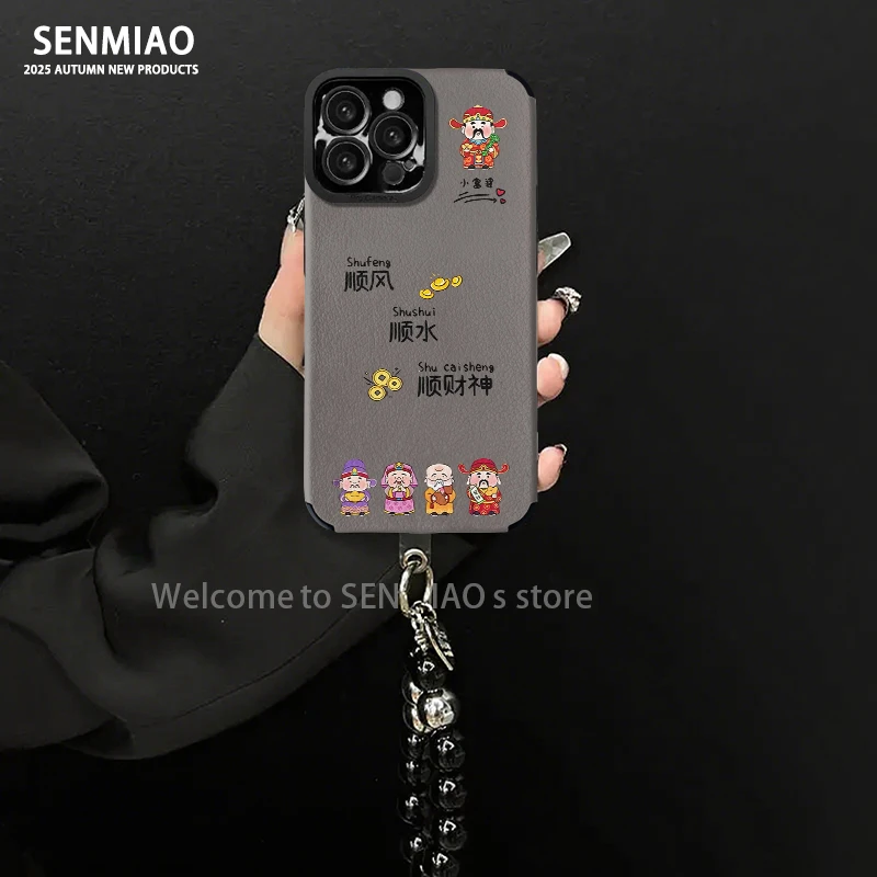 适用【苹果/oppo/华为/vivo/小米】顺风顺水顺财神防摔手机壳女款