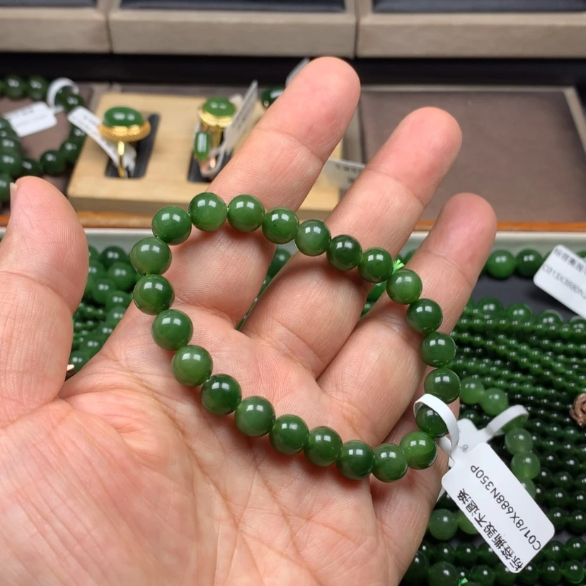 【闪购商品】手串未镶嵌和田玉（碧玉）小***8m m