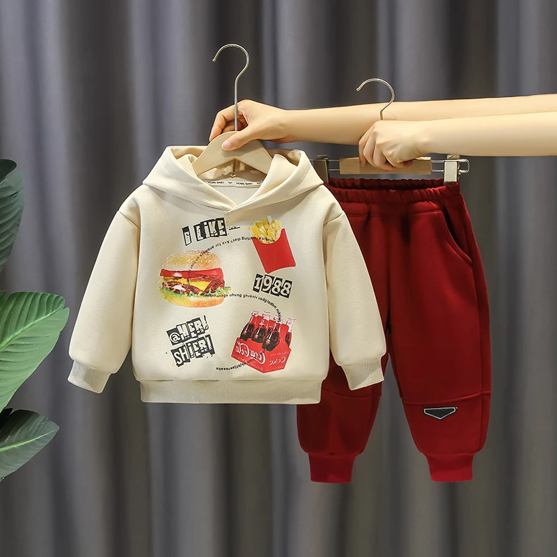 儿童春秋款时髦运动连帽套装2025新款男童秋季帅气休闲韩系两件套