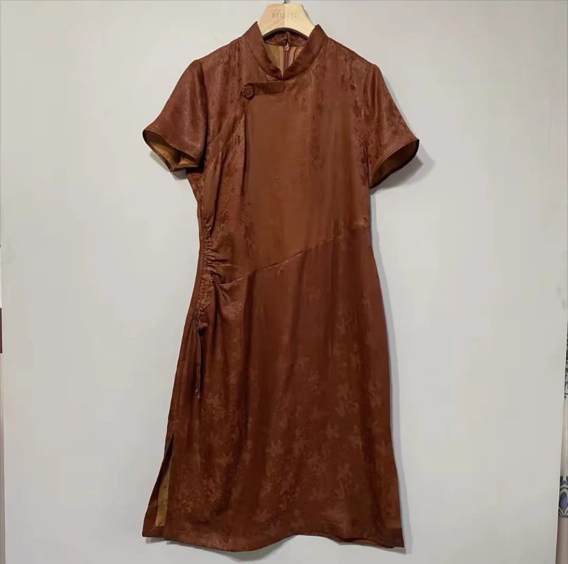 桑蚕丝国风时尚气质连衣裙