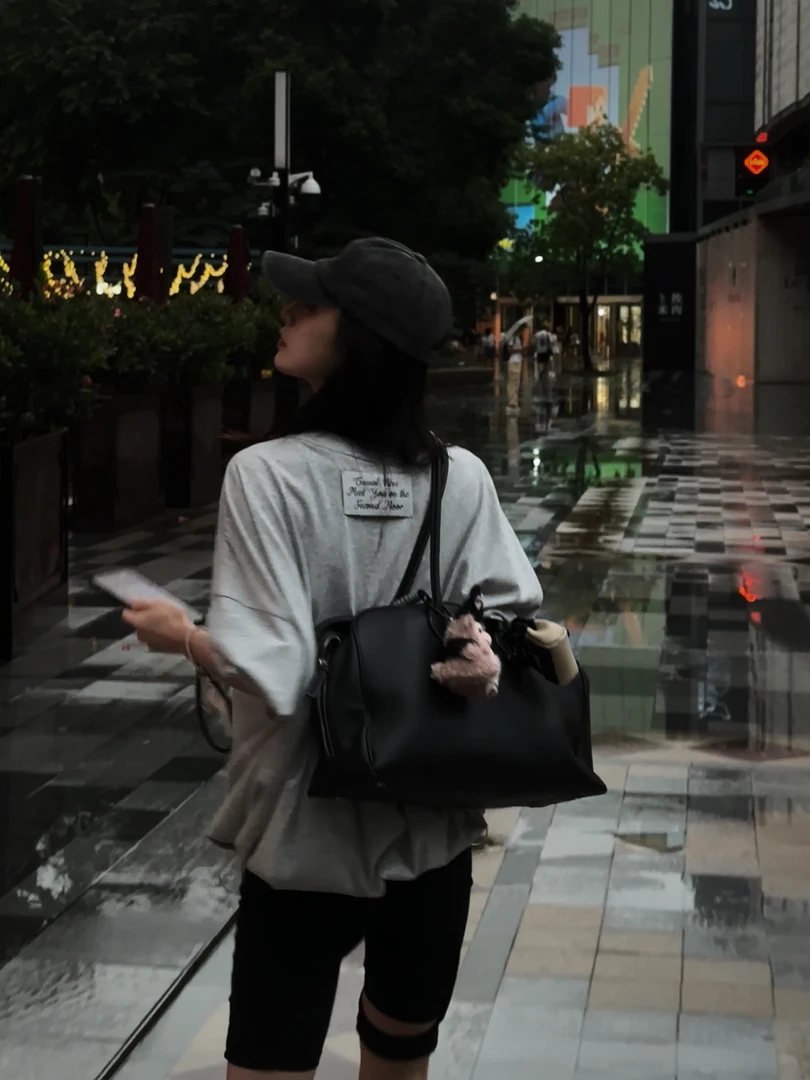 『VIDIN LIM』灰色百搭宽松袖口下摆抽绳七分袖T恤T25433