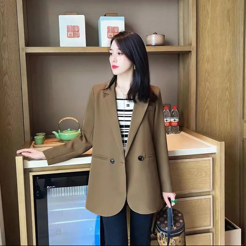 早秋装女款爆款西服套装外套御姐大码微胖秋装女款爆款2025新款