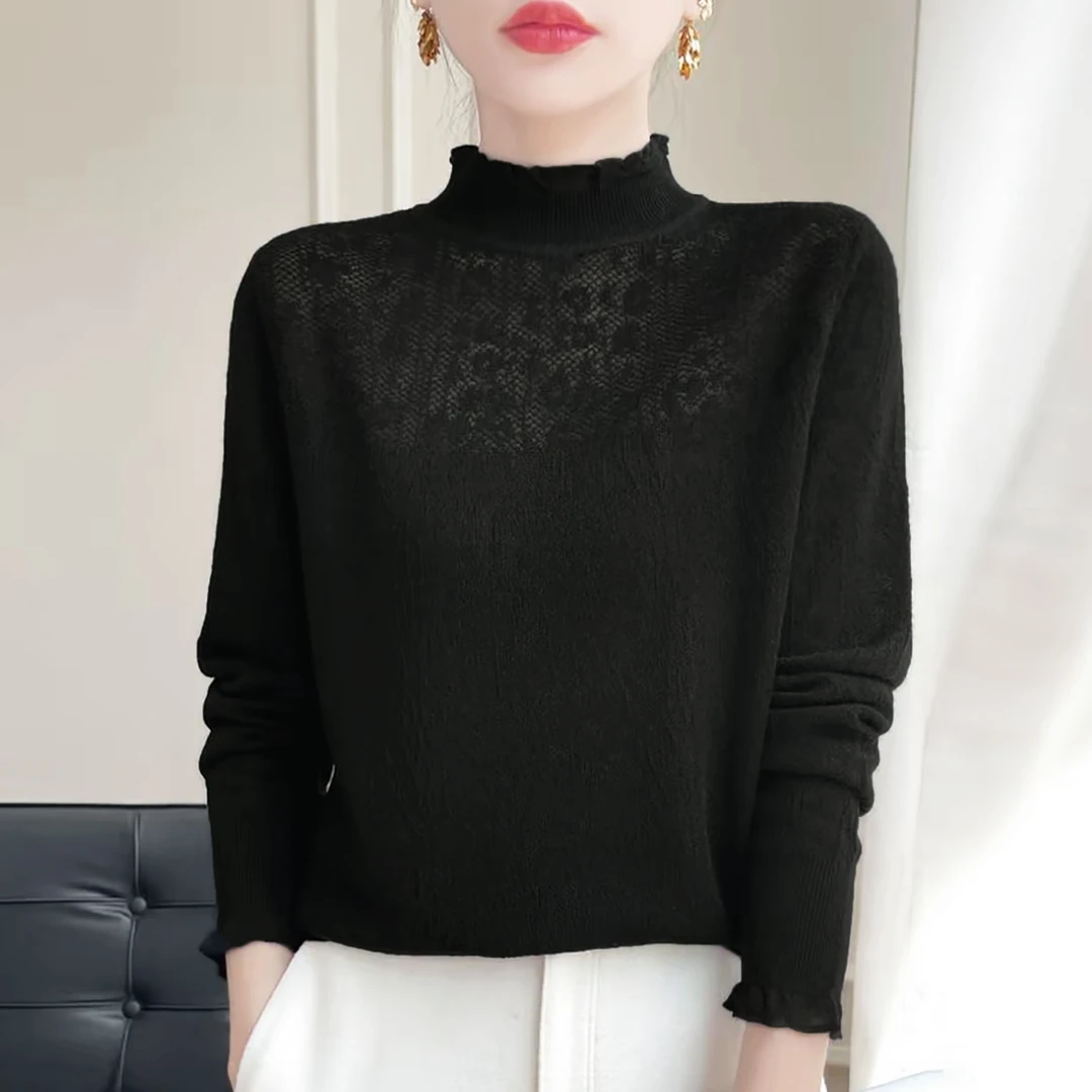 新品上新！女士半高领针织打底衫H123