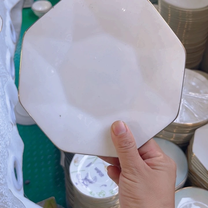 瓷片秒金六寸吐骨碟十个微瑕