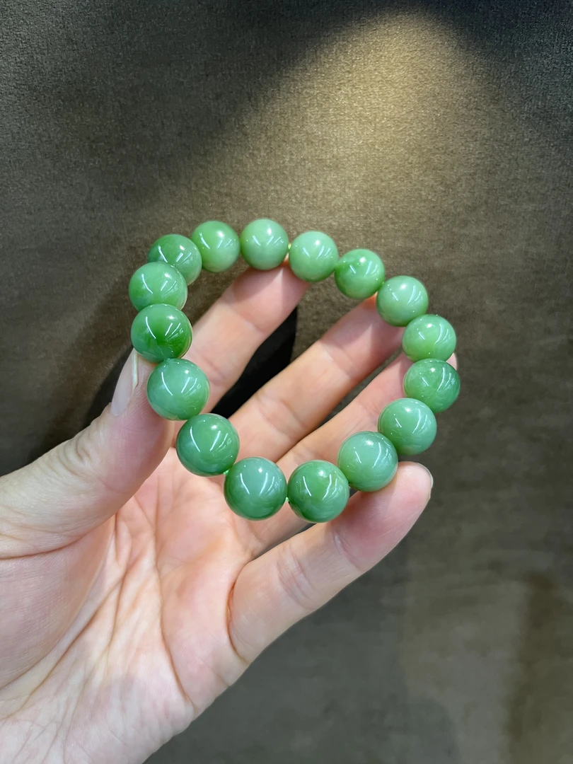 绿猫眼碧玉单圈手串时尚百搭气质单品国风和田玉贵气珠宝