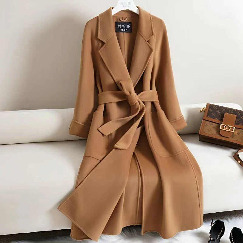 气质中长款显瘦网红百搭双面韩版呢外套秋冬修身休闲秋季时尚