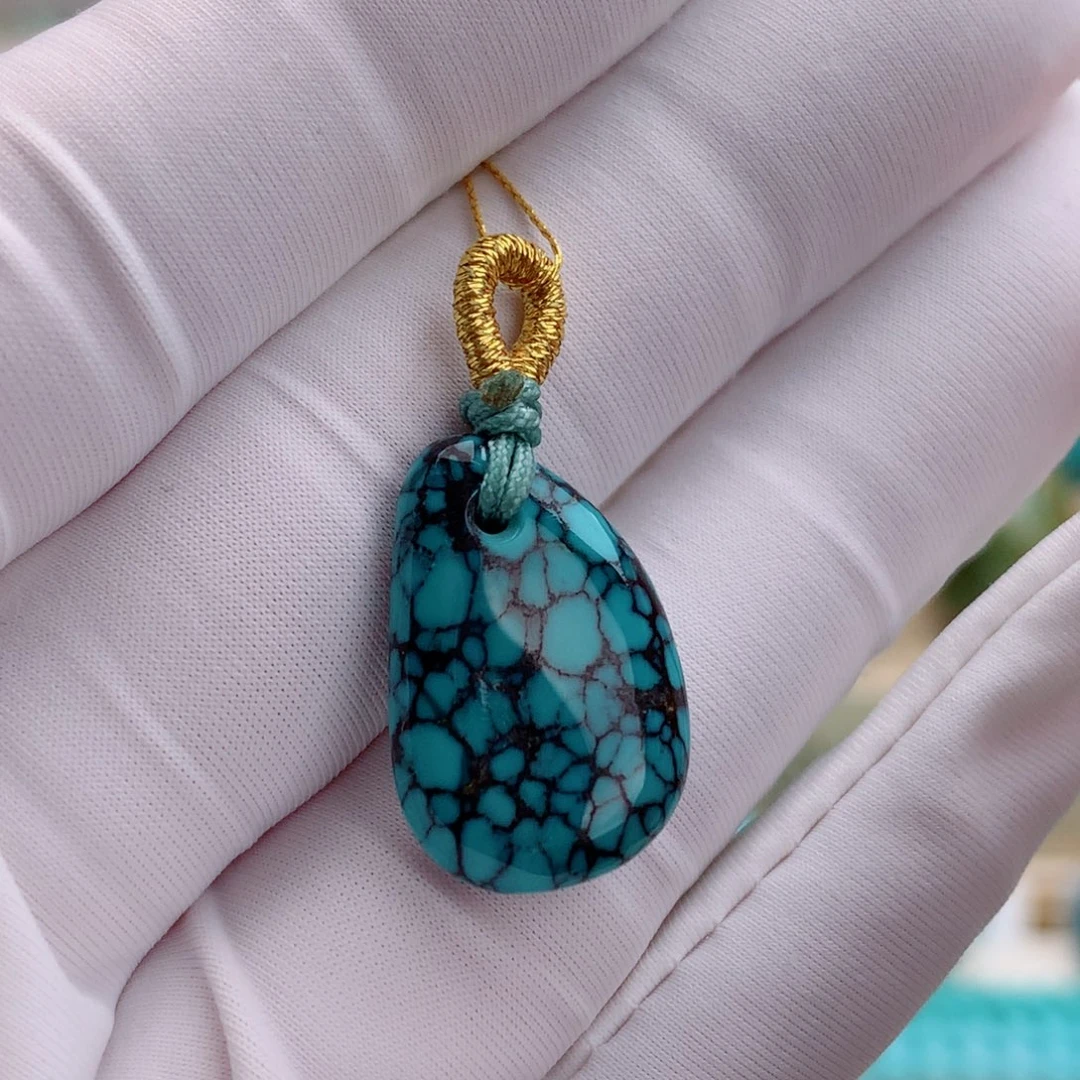 绿松石银S925镶嵌挂件