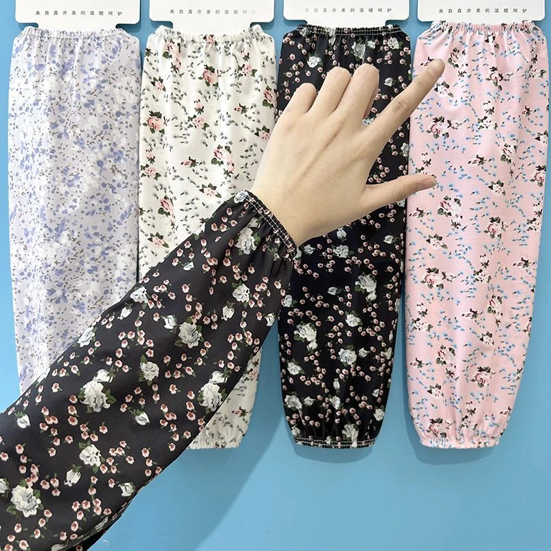 小碎花冰丝袖套女夏季直筒大码宽松防晒手袖户外工作骑车遮阳护袖