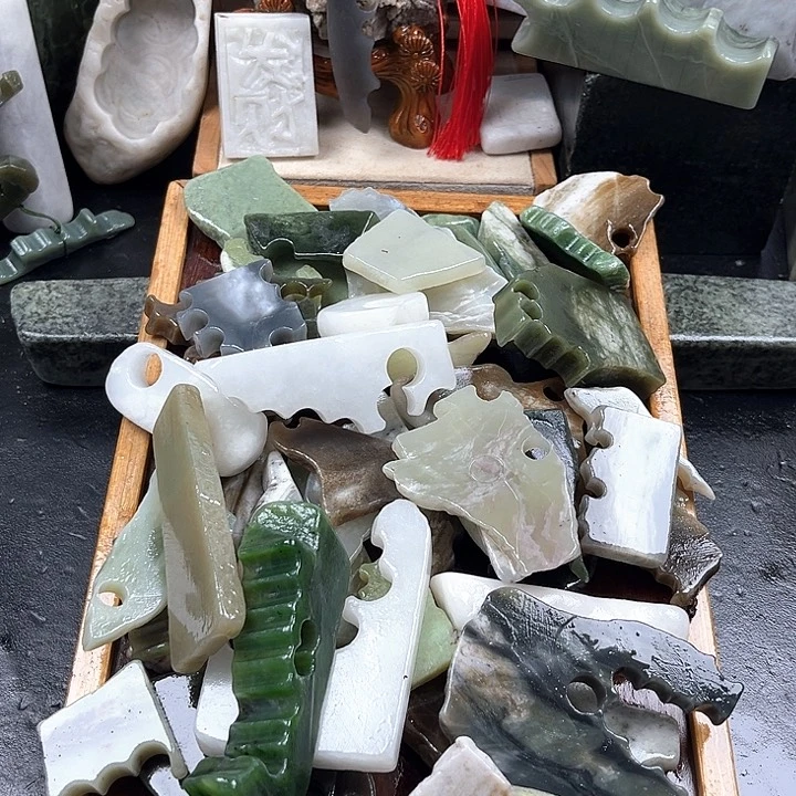 早***鸭和田玉（糖玉）未镶嵌笔搁
