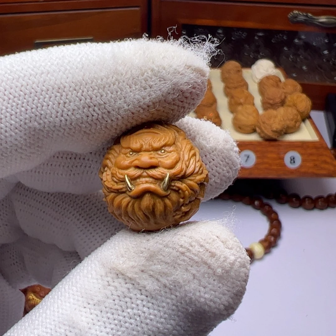 猴头核桃吊坠精工镶嵌钟馗捉妖18