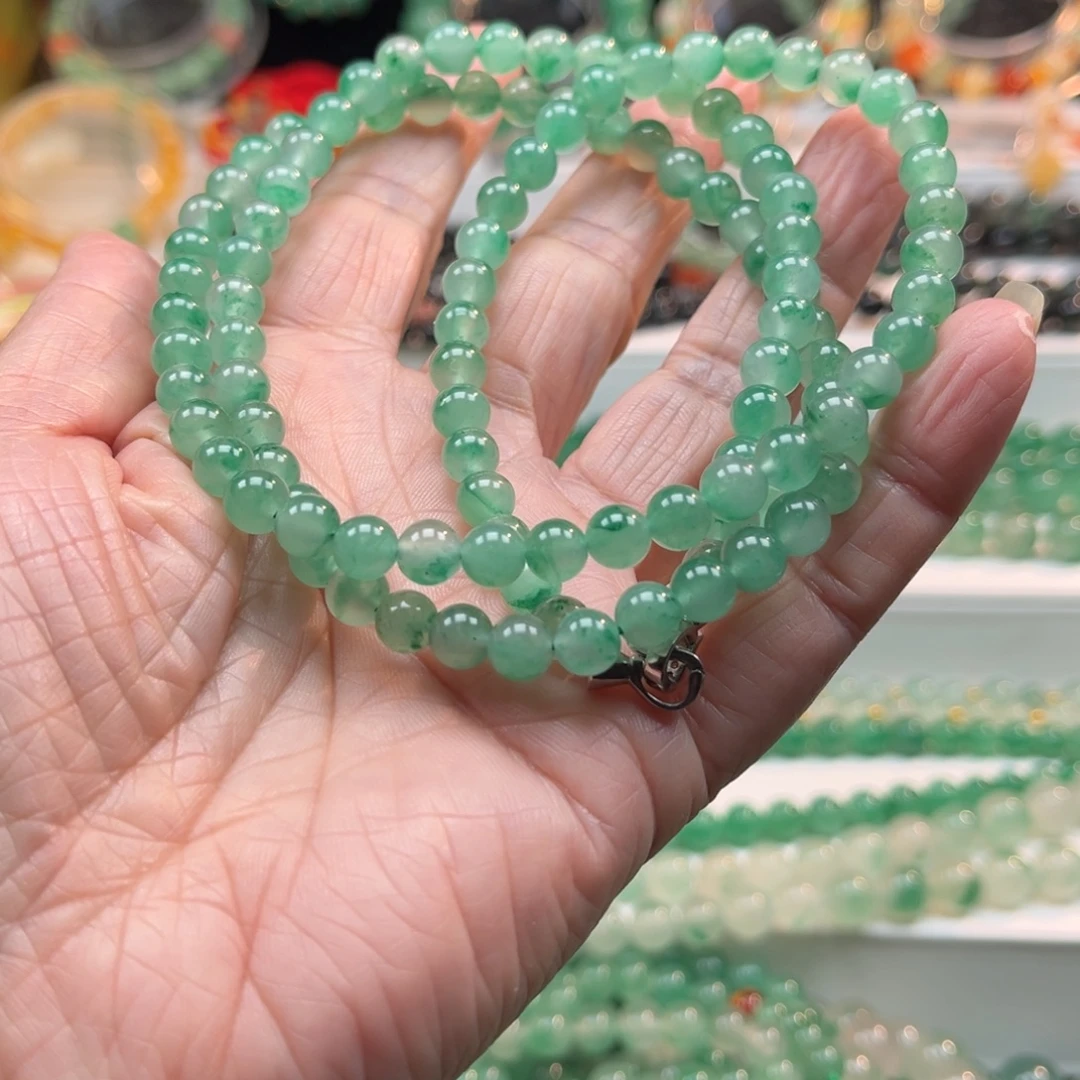 石英质玉合金项链108颗卡6