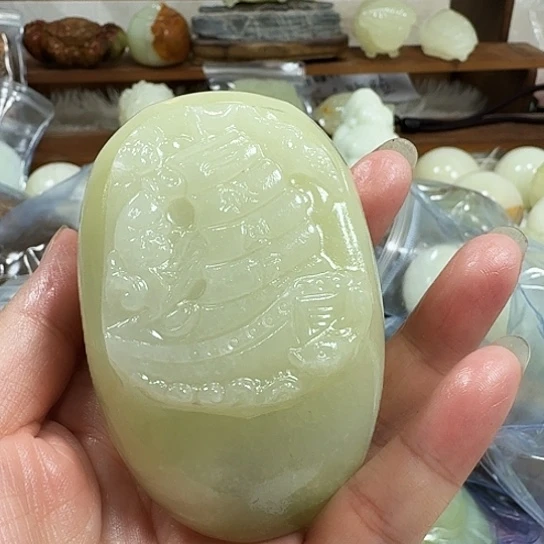 逗***钓砖雕石头手把件石头手把件